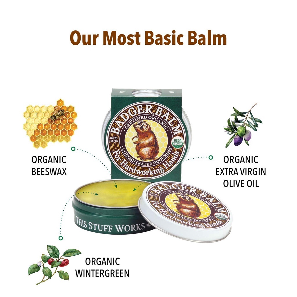 Badger Company, Certified Organic Badger Balm for Hardworking Hands, 0. ...