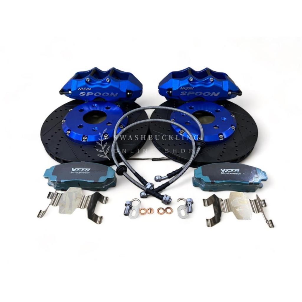 SPOON 4 POT - 2 piece type rotor Caliper Brake Kit for HONDA JAZZ GK ...