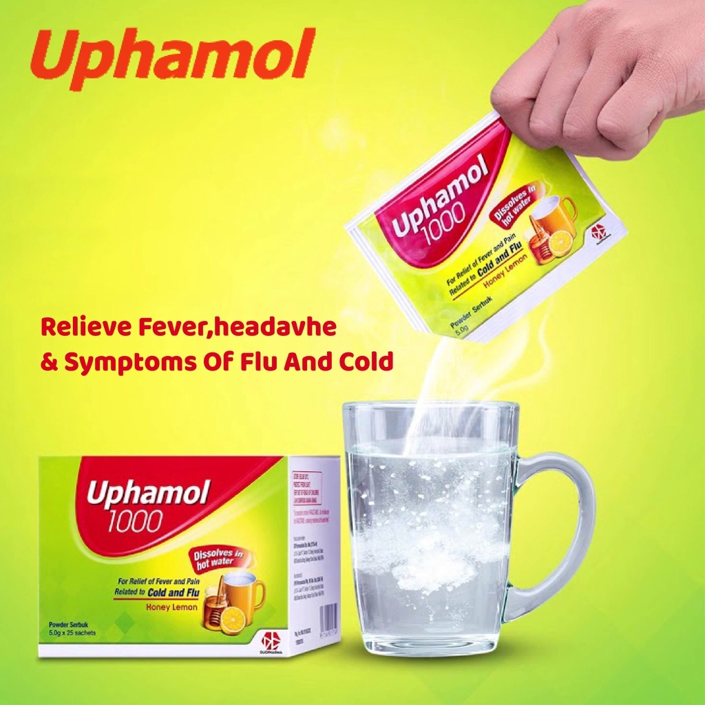UPHAMOL 1000MG DEMAM / SELSEMA 1SACHET | Shopee Malaysia