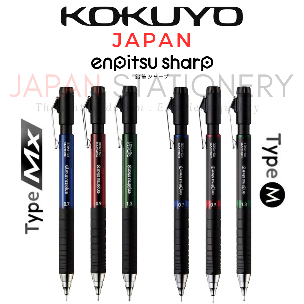 Kokuyo Enpitsu Thick Lead Mechanical Pencil Metal or Rubber Grip Sharp
