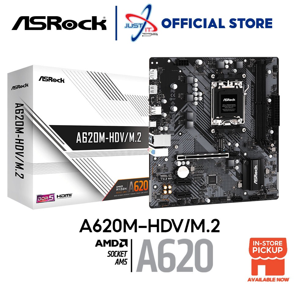 ASROCK A620M-HDV/M.2 D5 AM5 MOTHERBOARD COMBO DEAL RYZEN 5 7500F / 7600 ...