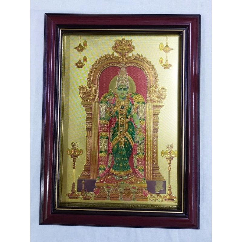 Meenachi Amman Photo Frame A4 Size Gold Foil Meenachi Amman Picture ...
