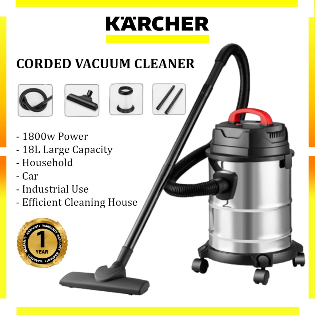 Karcher Vacuum 3 In 1 Stainless Steel Vacuum Cleaner 1800W Power 18L ...