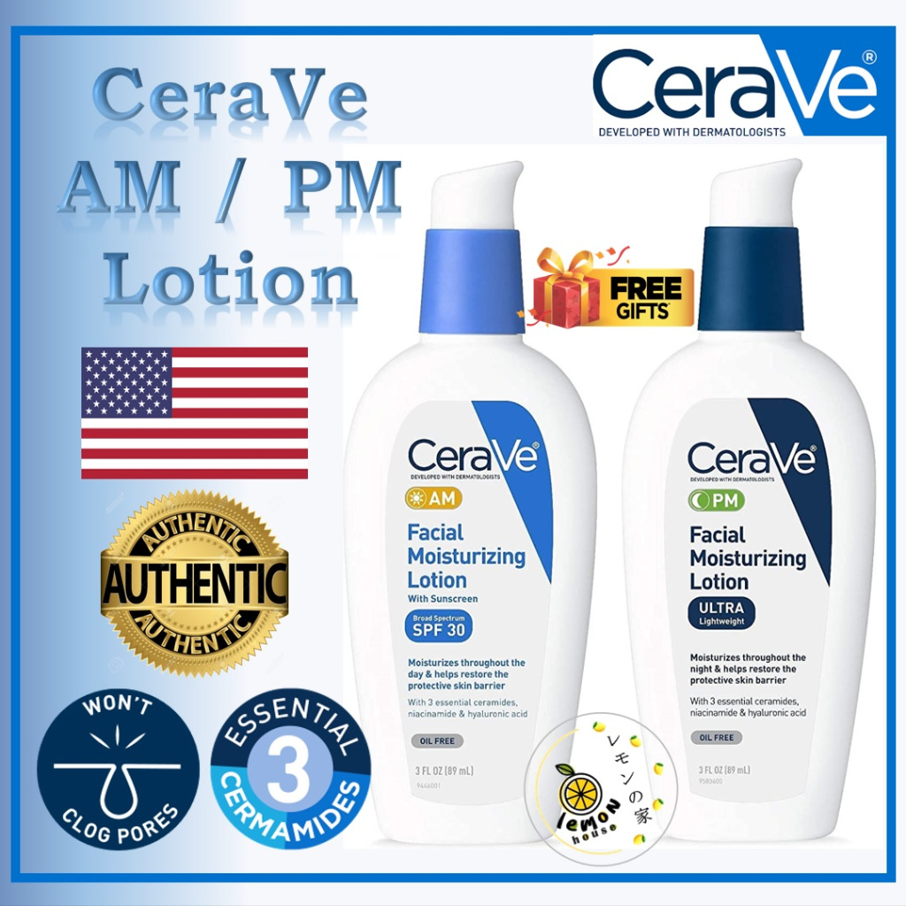 CeraVe Facial Moisturizing Lotion AM SPF30 with sunscreen/ PM Ultra ...