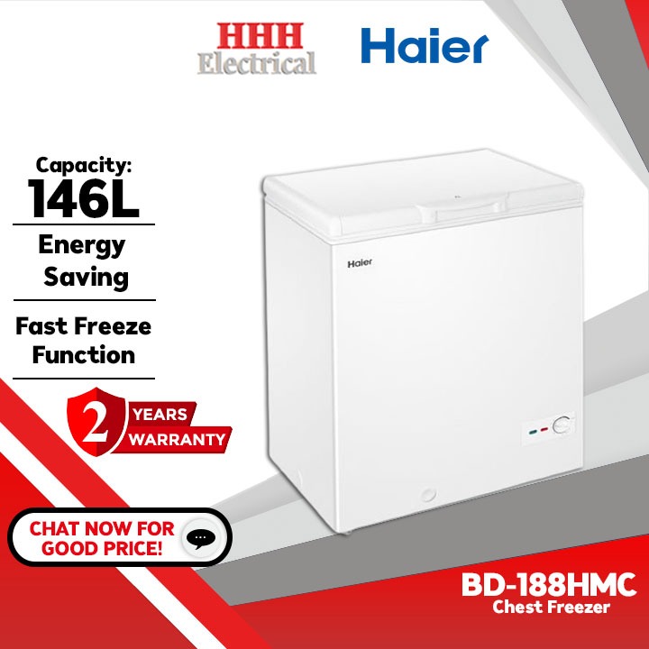 Haier 146L Chest Freezer Antibacterial Chest Freezer Fridge BD188HMC Peti Beku Shopee Malaysia