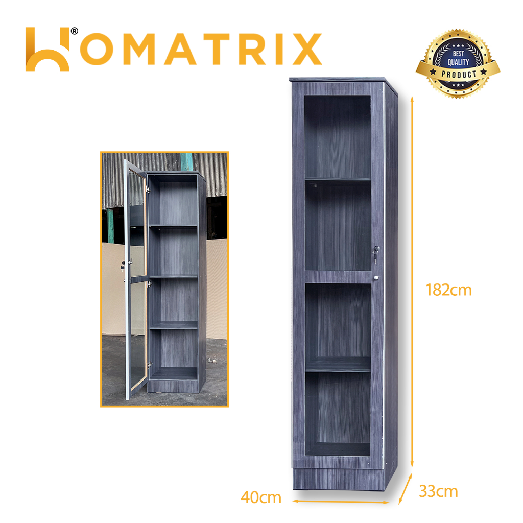 HOMATRIX Display Glass Cabinet Single Door Living Room Side Storage ...
