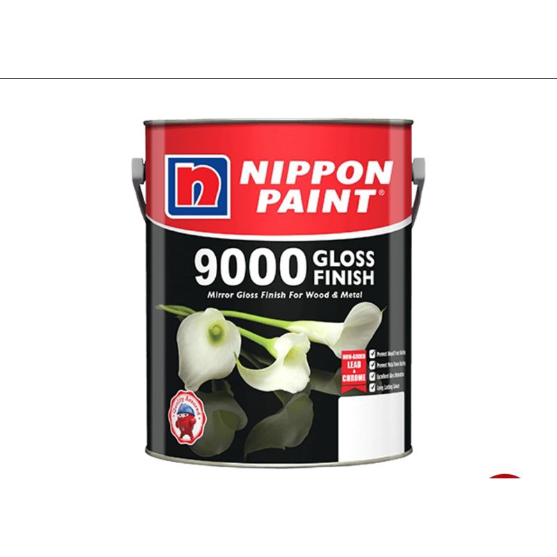5L 9000 Gloss Finish Nippon Paint Cat Minyak Kayu Besi Wood & Metal ...