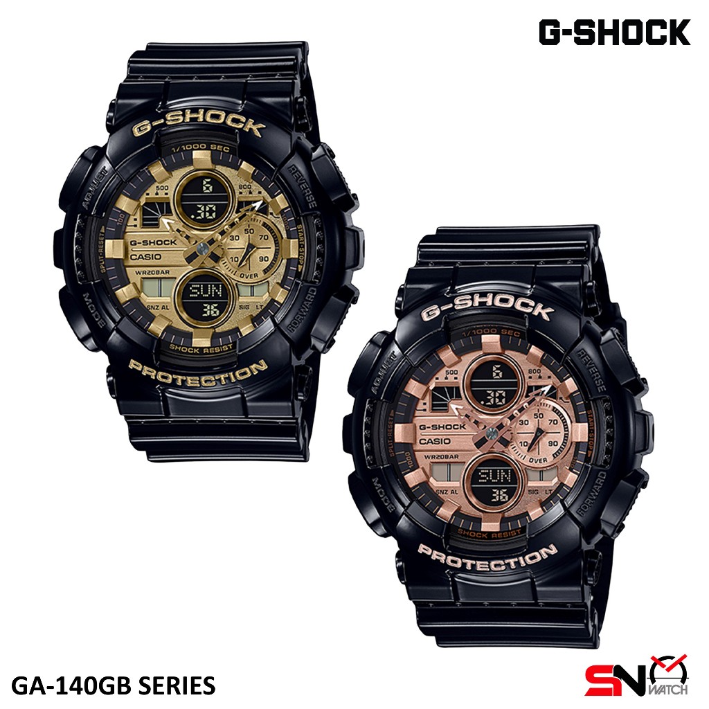 Casio G Shock GA 140GB Metallic Dials Analog Digital Black Resin Band Men Sports Watch Jam Tangan Lelaki Shopee Malaysia