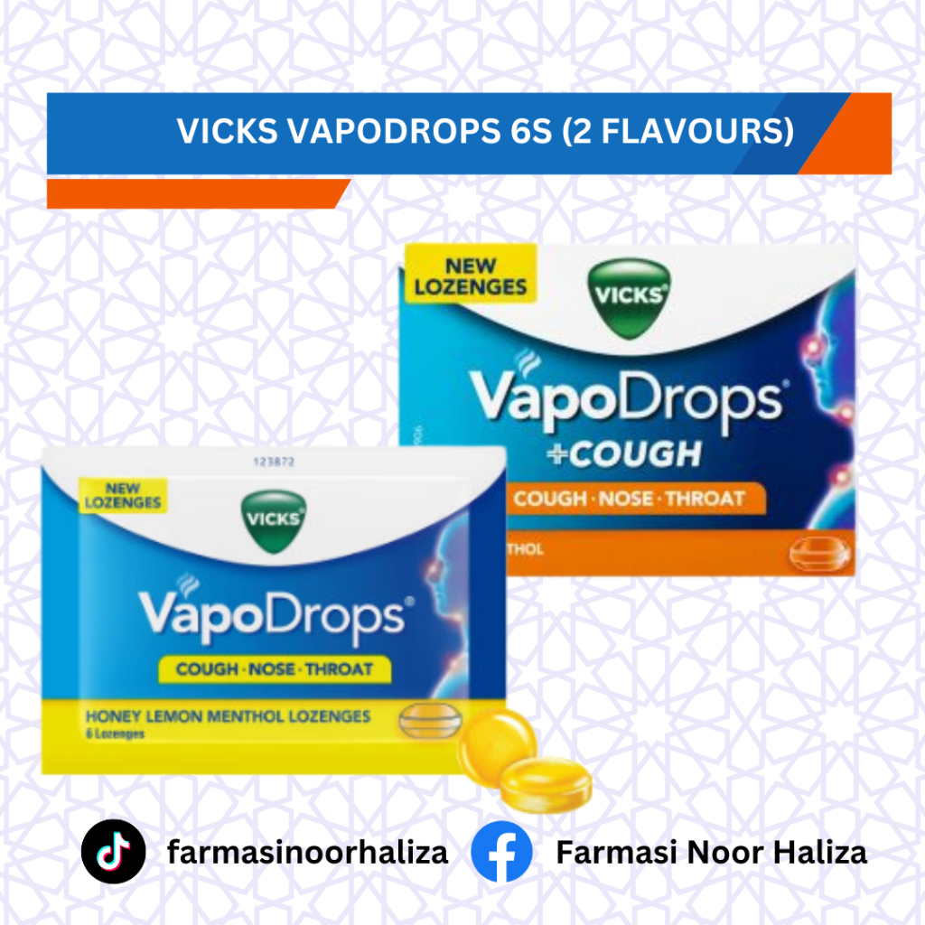 VICKS VAPODROPS LOZENGES 6S (2 FLAVOURS) | Shopee Malaysia