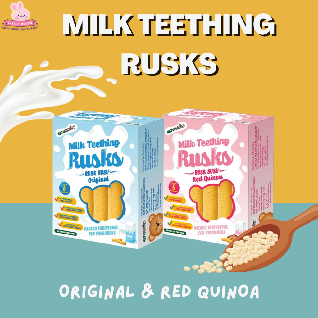 NATUFOODIES MILK TEETHING RUSKS 6M+ | Shopee Malaysia