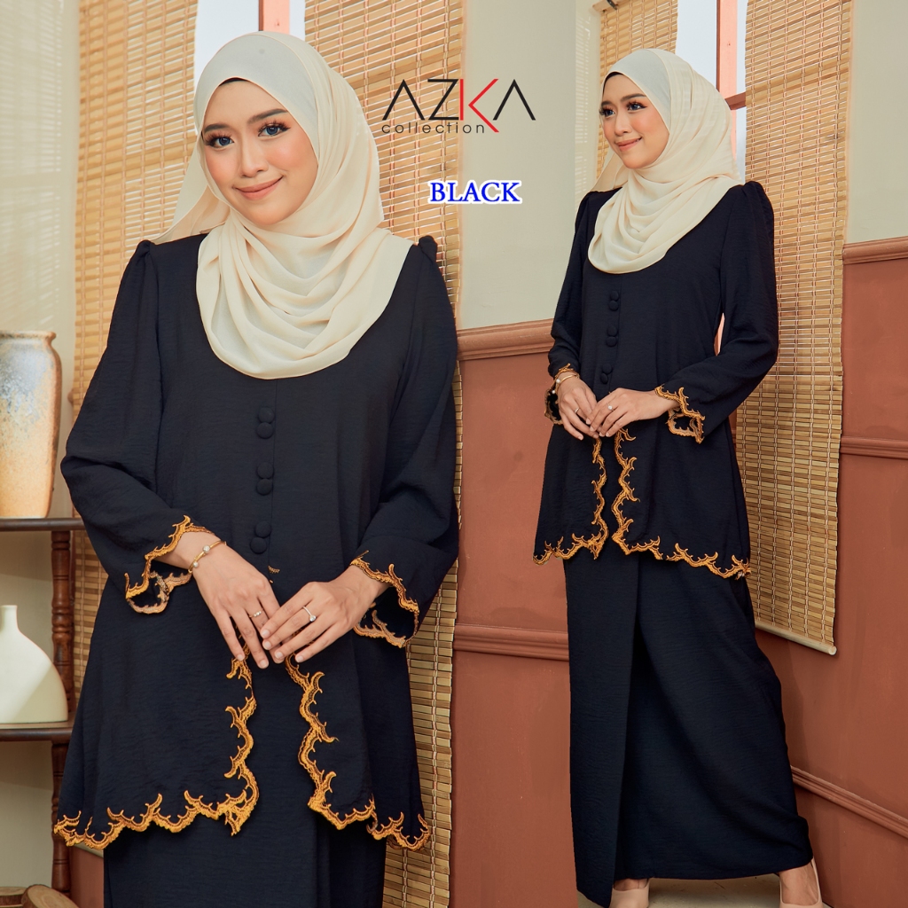 EXCLUSIVE Baju Kebaya Sulam PREMIUM Brick Orange, Black, Baby Blue ...