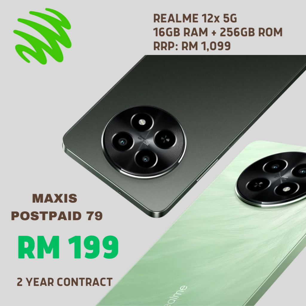 Realme 12x 5g Maxis Postpaid 79 2 Year Contract Shopee Malaysia 0100