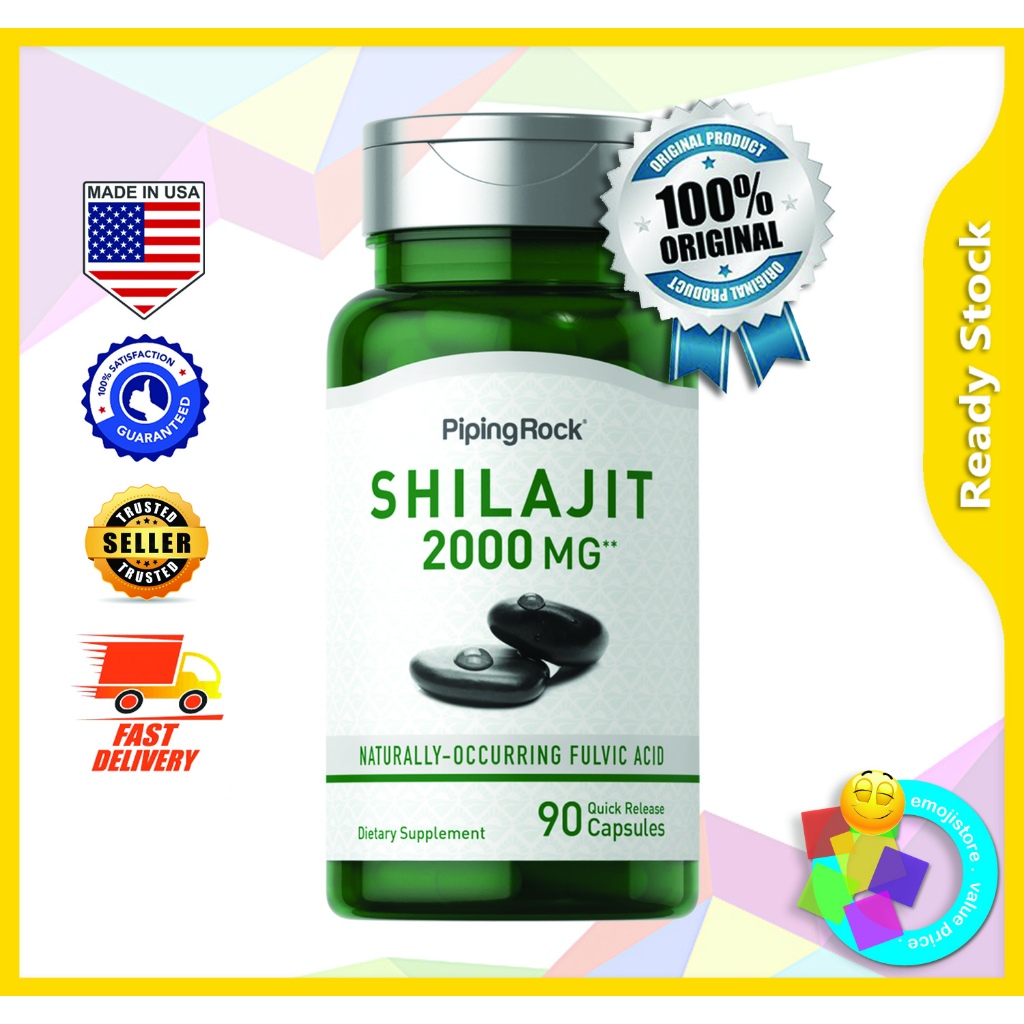 Shilajit 2000 Mg Bio – Supplément énergétique Puissant Avec Acide Fulvique, Capsules Neuves