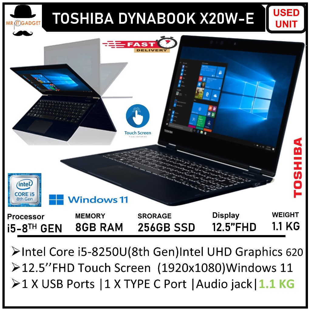 Toshiba Dynabook Portege X20W-E Core i5 8th Gen 12.5