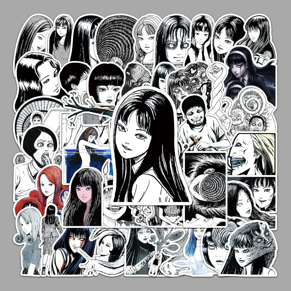 50 pcs [ Tomie ] Horror Manga Series Black and White Junji Ito Stickers ...
