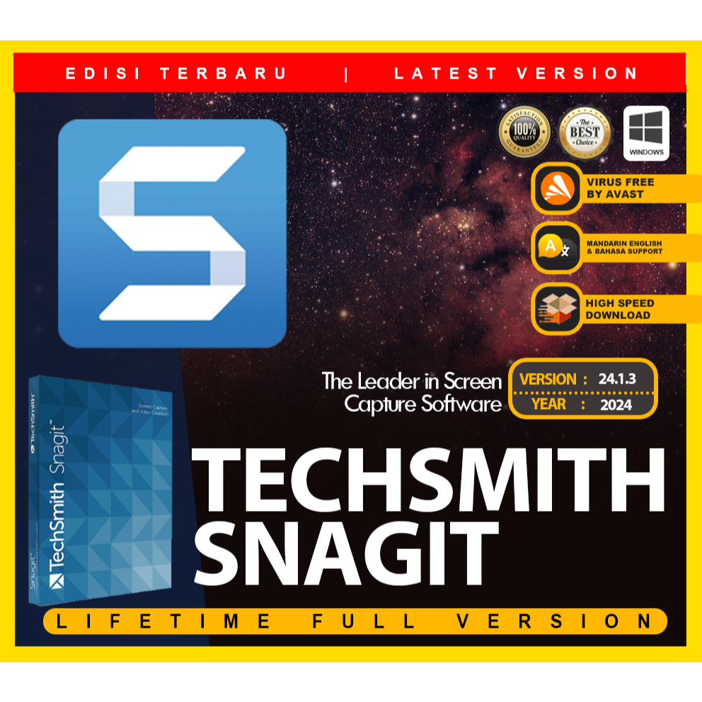 💻 TECHSMITH SNAGIT 2024 💻 Windows Full Version Lifetime License Updated 2024 Shopee Malaysia