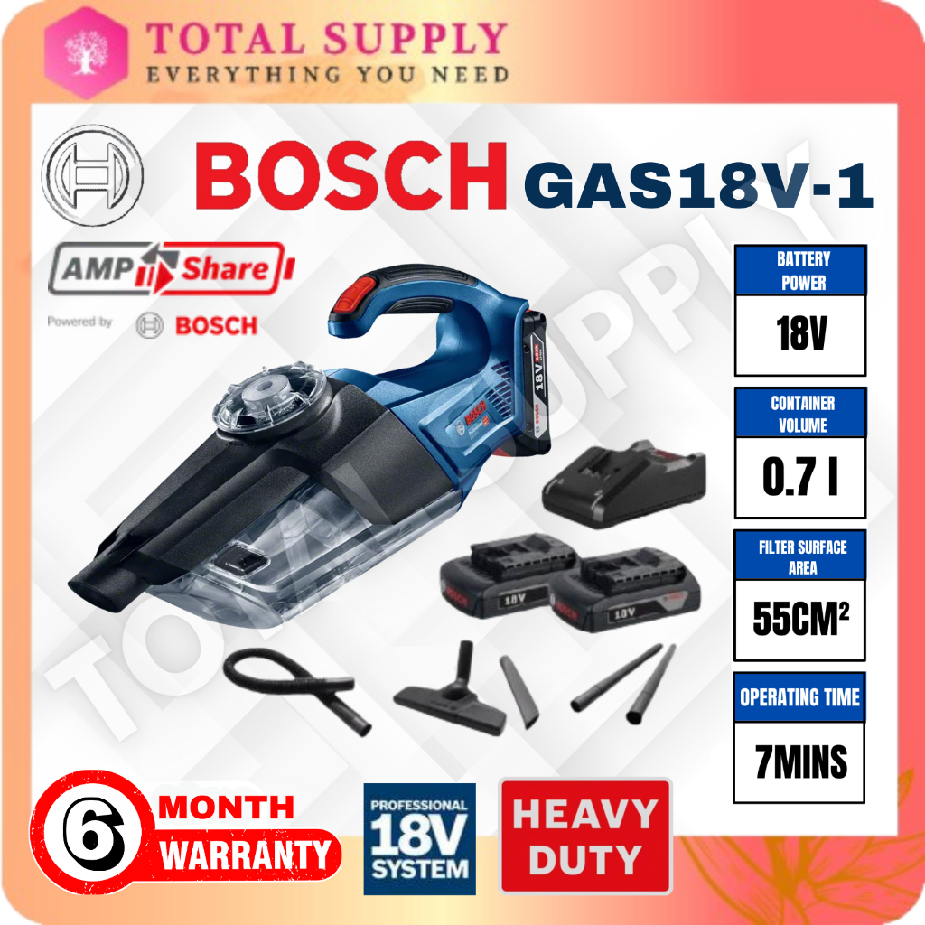 GAS18V1 BOSCH 18V HANDHELD CORDLESS VACUUM CLEANER Shopee Malaysia