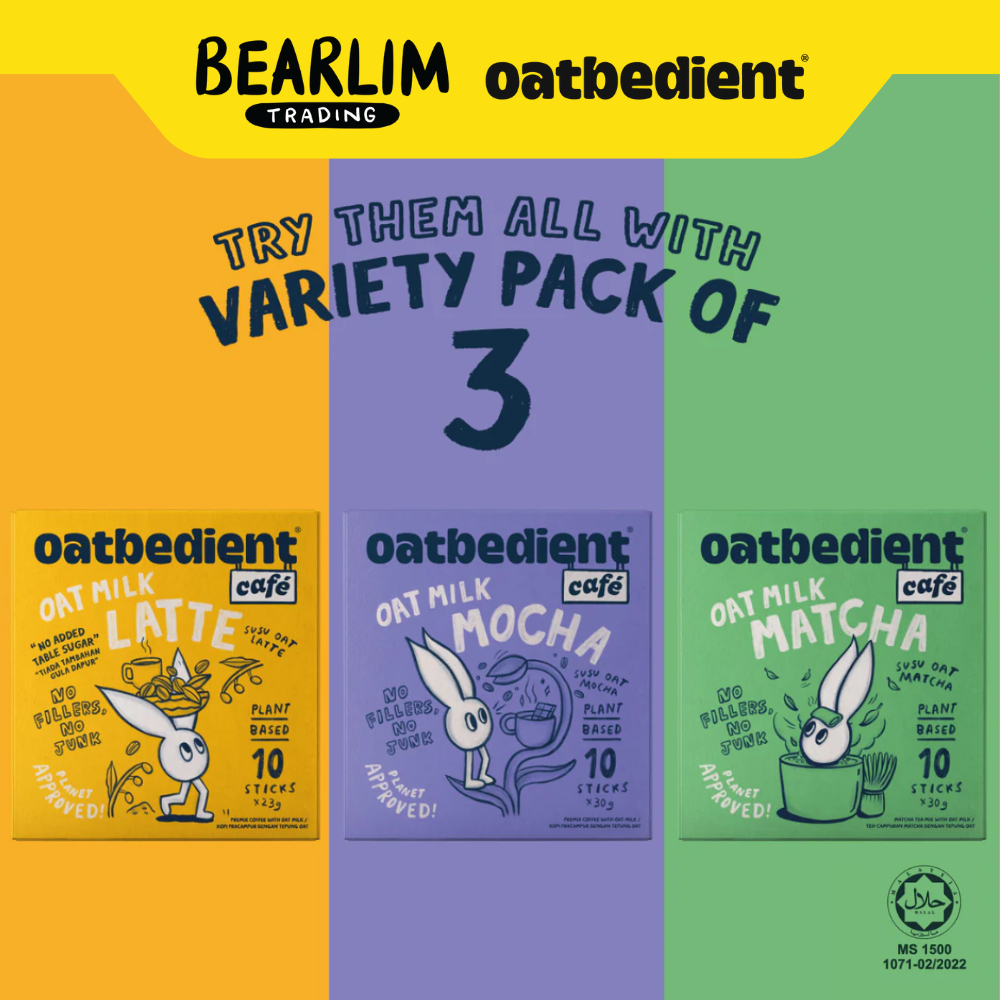 [Cafe Series Variety of 3] Oatbedient Oat Milk Cafe Series (10 x 23g ...