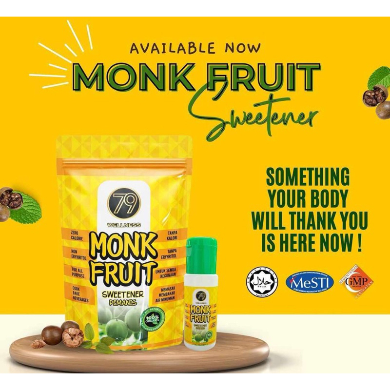 2 X 79 Wellness Monk Fruits Sweeteners Authentic Genuine Liquid 15ml