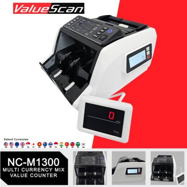 ValueScan NC-M1300 Multi Currency Mix Value Count Bank Money Note ...