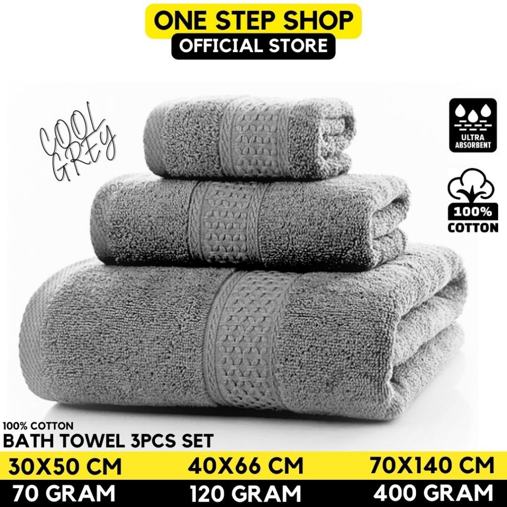Towel 3 in1 Luxury Super Large 100% cotton Towel Set High Absorbent ...