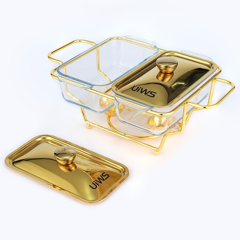 🔥Readystock Kelantan🔥 Gold Rectangular Three-compartment 1.5L Glass ...