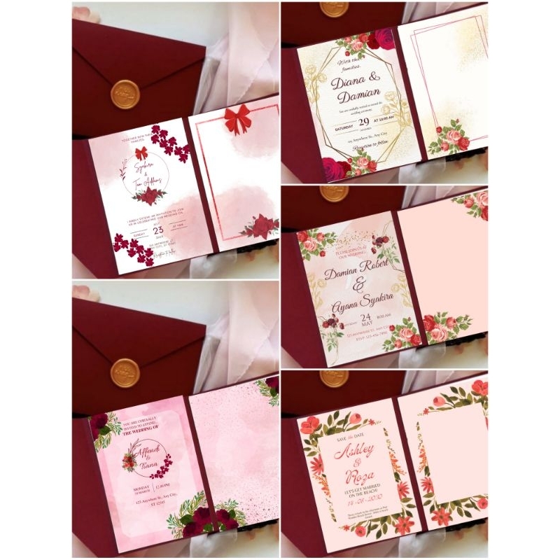 Wedding card kad kenduri kahwin digital edit, download adit, canva pdf ...