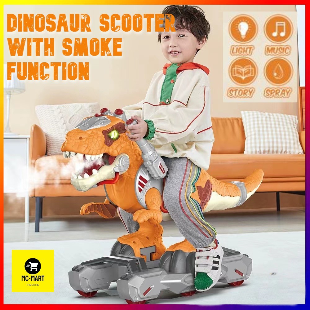 (BIG SIZE) Dinosaur Scooter Kids Ride On Dinosaur Electric with Sounds ...