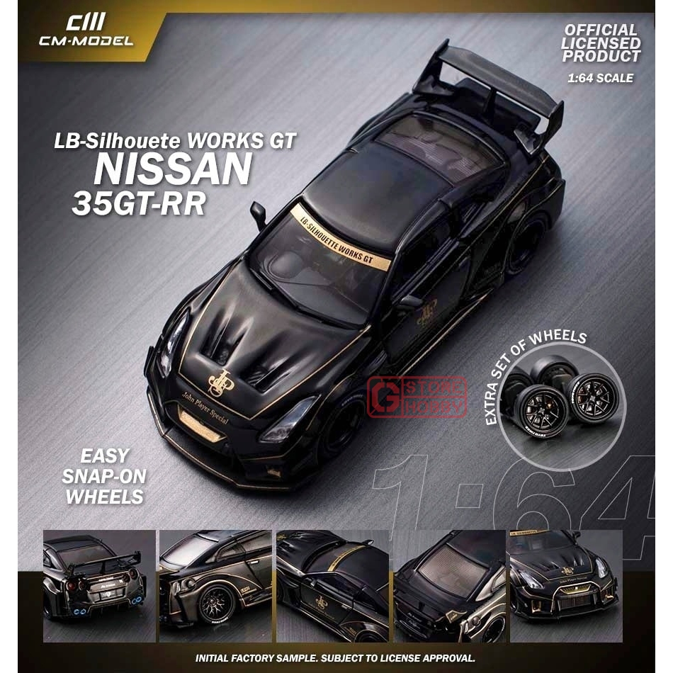 CM MODEL 1/64 NISSAN LBWK GT-R R35 SUPER SILHOUETTE 35GT-RR JPS BLACK ...