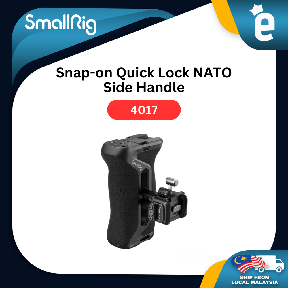 Maniglia Laterale SmallRig 4017 Con Attacco Snap-on NATO &ndash; Ergonomica, Alluminio, Nero