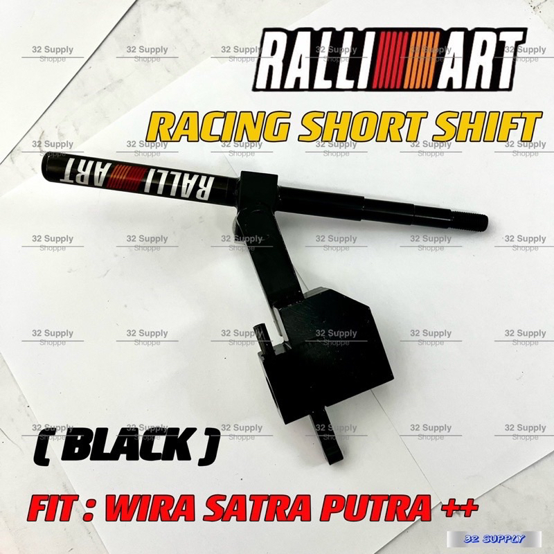 EVO3 RACING SHORT SHIFT BLACK+RALLIART STICKER // GEAR LEVER for WIRA ...