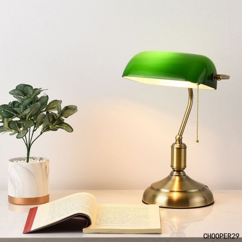 Retro Classic Nostalgic Green Bank Lamp Table Lamp Study Table Lamp ...