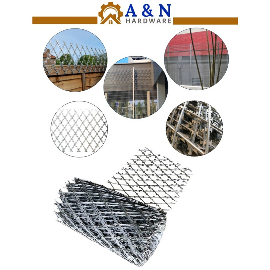 Razor Mesh Hot Dip Galvanised Barb Mesh Security Wall Fencing Spikes ...