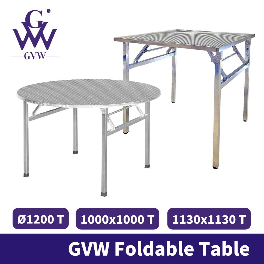 GVW【Round/Square】Stainless Steel Foldable Table Working Table Dining ...