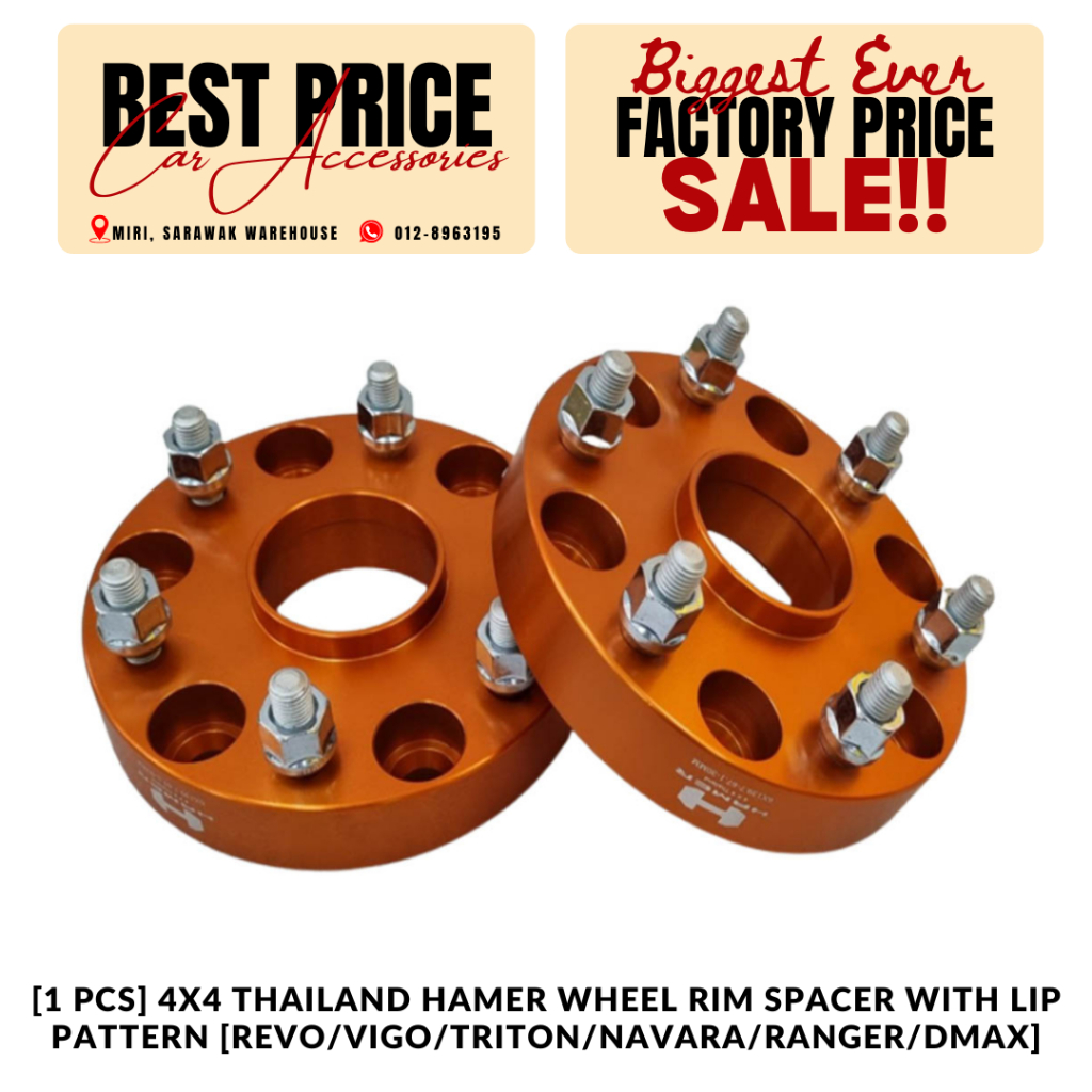 [1 PCS] 4X4 Thailand HAMER Wheel RIM Spacer With Lip Pattern [REVO/VIGO ...