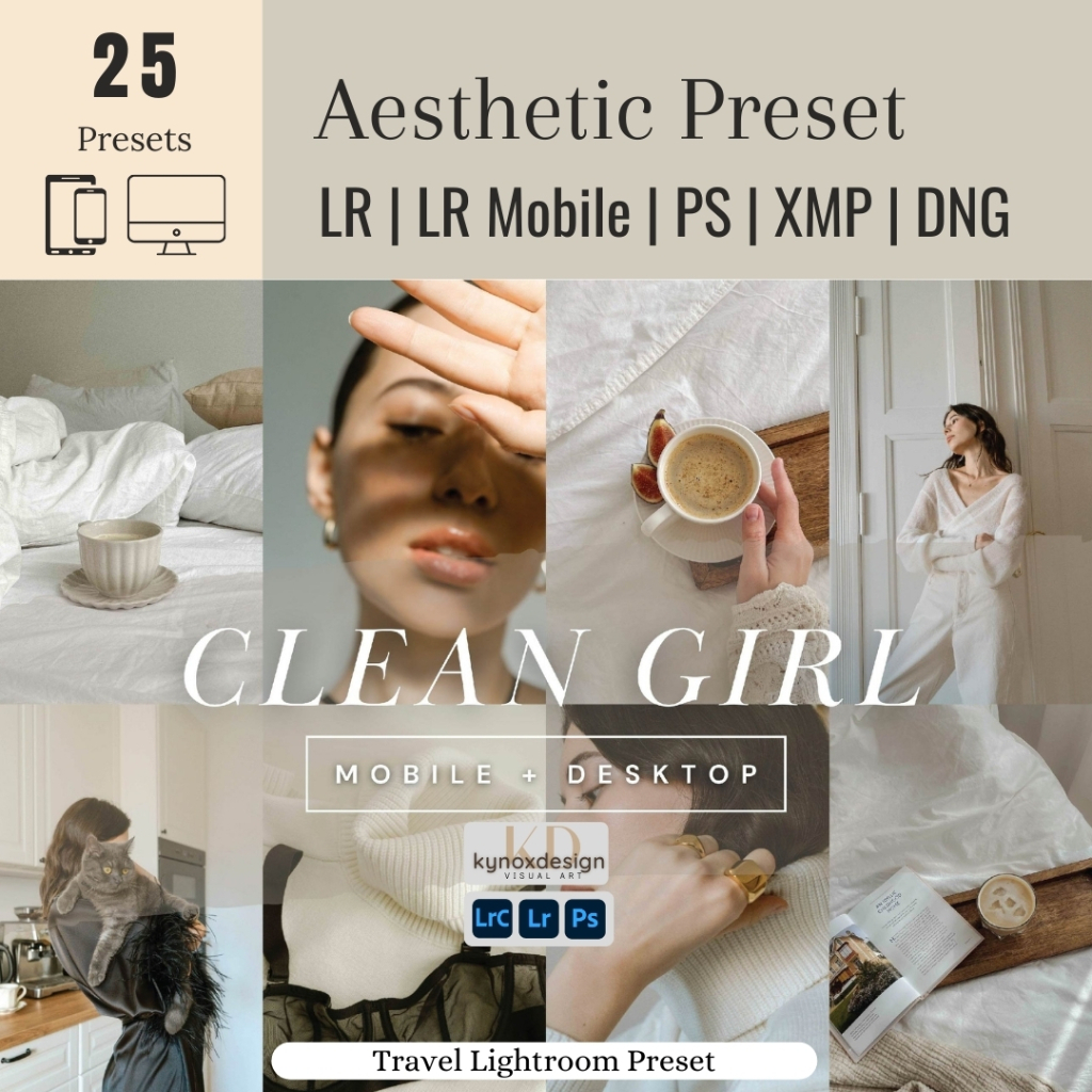 [Lightroom Preset] Aesthetic Preset - Clean Girl for LR/LR(mobile)/PS ...