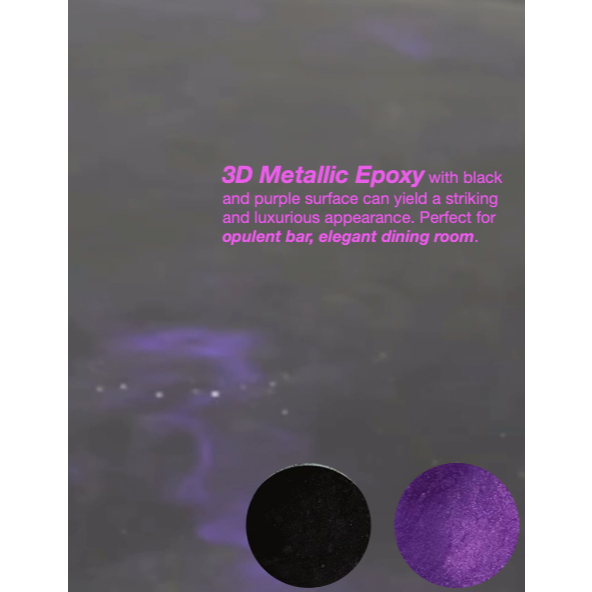 UFO 3D Metallic Epoxy Cat Lantai Corak Galaxy utk kedai makan / lantai