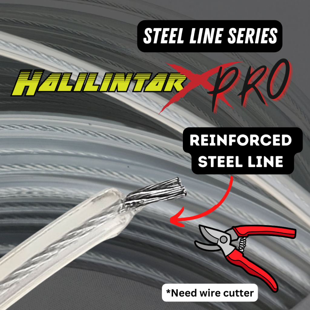 HALILINTAR 200g Steel Trimmer Line 3.0mm / Tali Mesin Potong Rumput ...