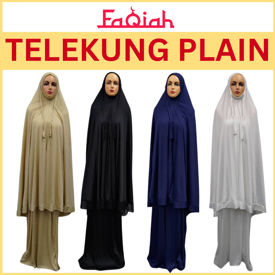 Telekung Plain Klasik Modern Kain lycra Viscose Selesa Untuk Muslimah ...