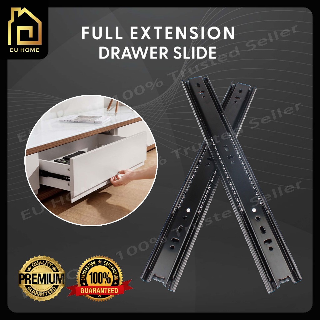 Cabinet Heavy Duty Black Quality Full Extension Drawer Slide Runner ...