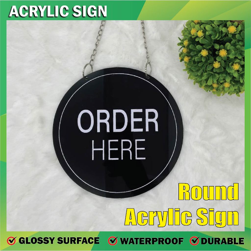 Acrylic Order Here Sign / Pick Up Here Sign / WA57 | Shopee Malaysia
