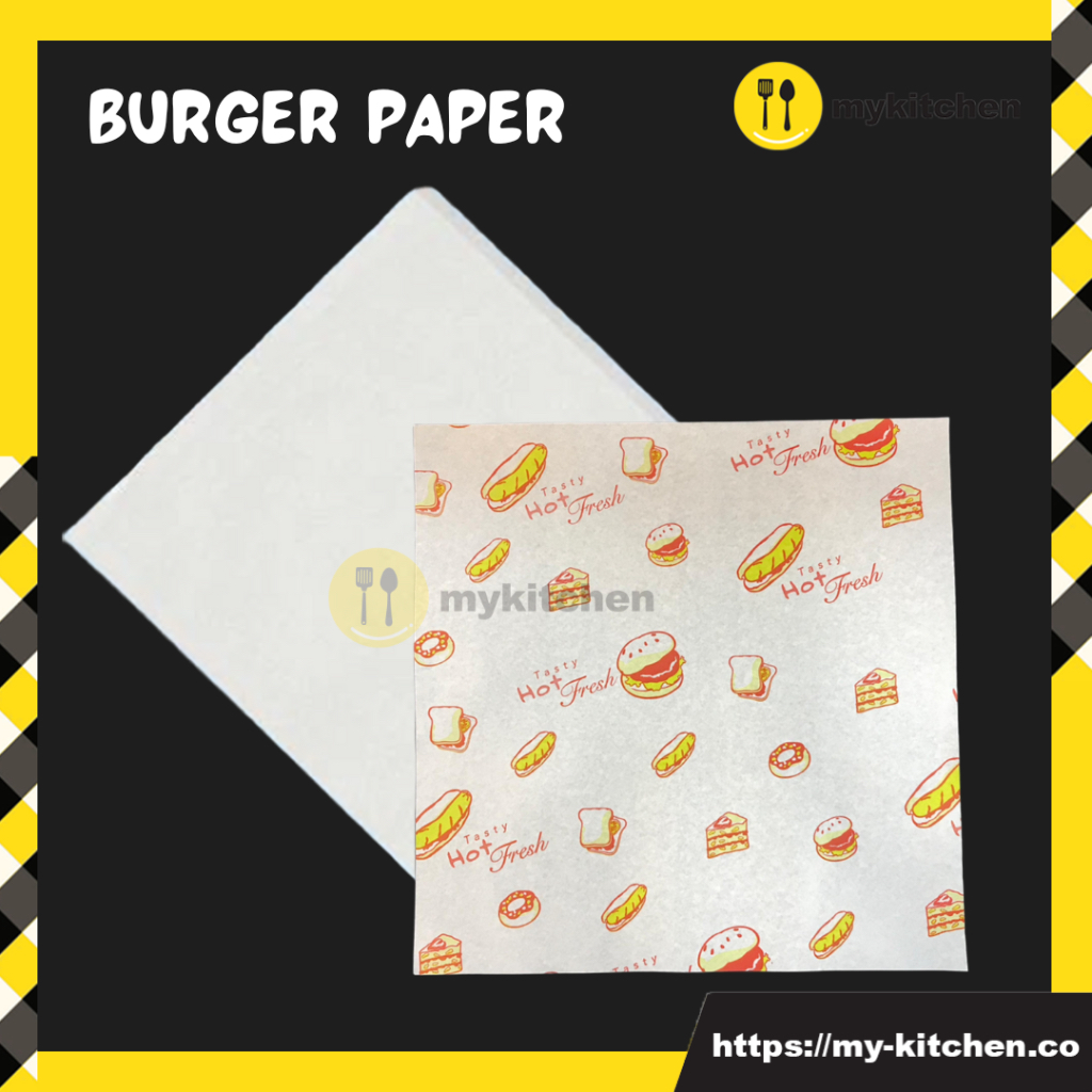 [MY KITCHEN] Burger Paper Food Wrapping Parchment Paper Toast Food Wrap ...
