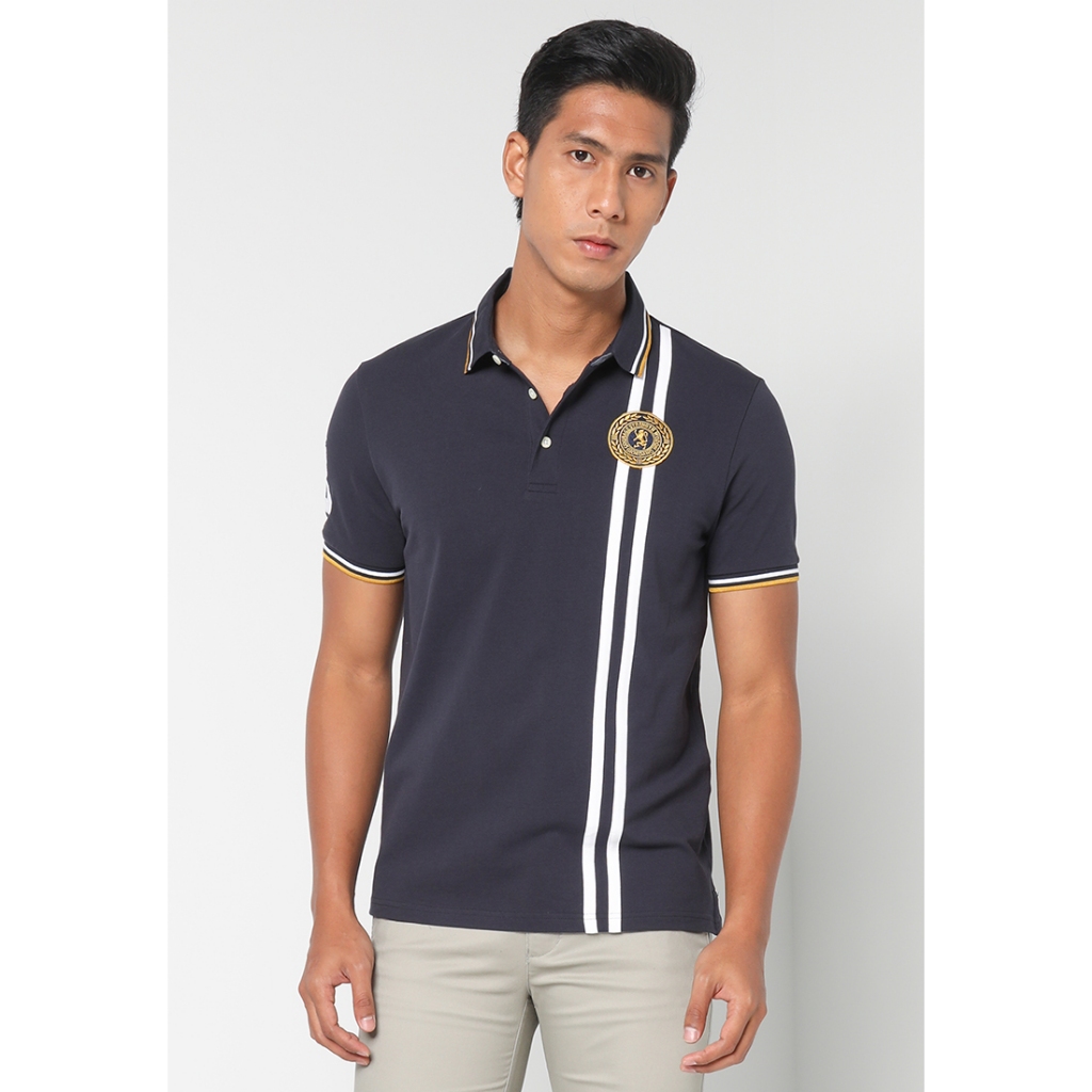 GIORDANO MEN Men's Cotton Lycra Short Sleeve Embroidery Polo 0 01011305 ...