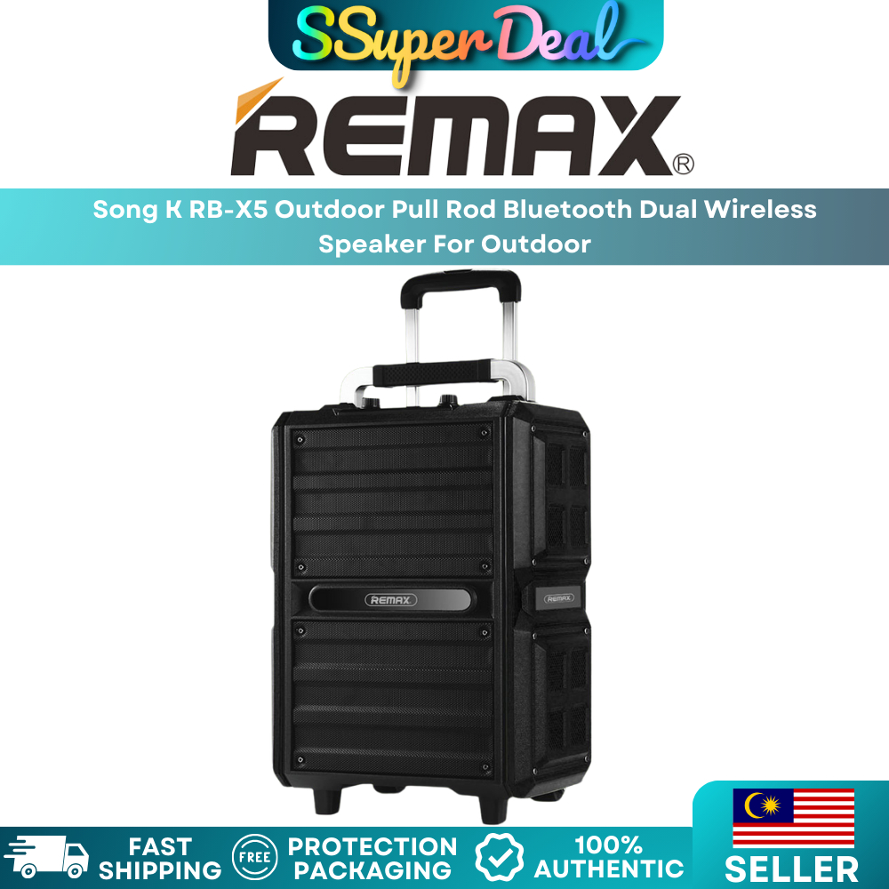 Remax Song K RB-X5 Outdoor Pull Rod Bluetooth Dual Wireless Speaker For ...