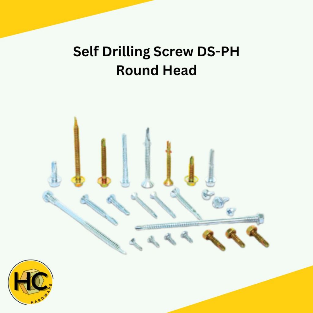 1BOX MK Fasteners Self Drilling Screw Metal Screw Round Head DSFH Skru Besi Mata 圆头螺丝 Shopee