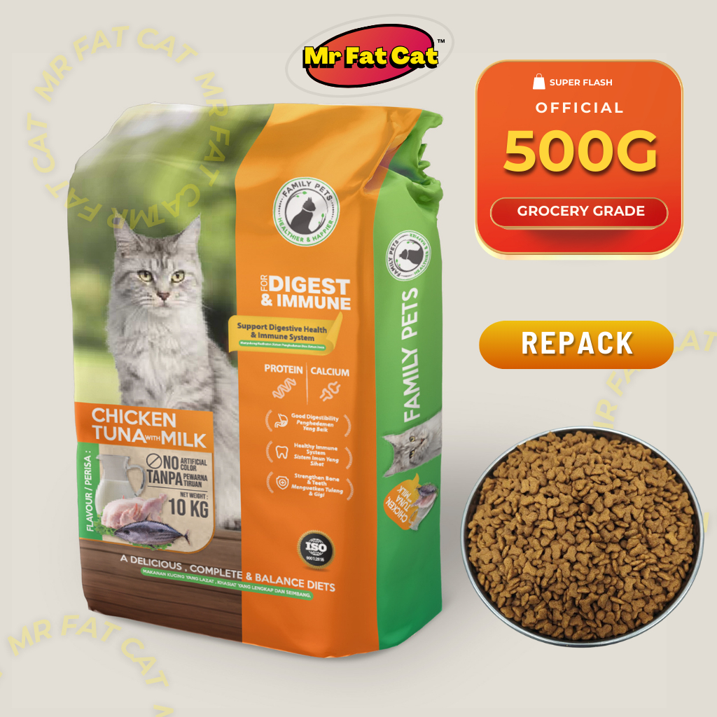 [ Mr Fat Cat ] Family Pet Chicken,Tuna with Milk ( 28% Protein ...