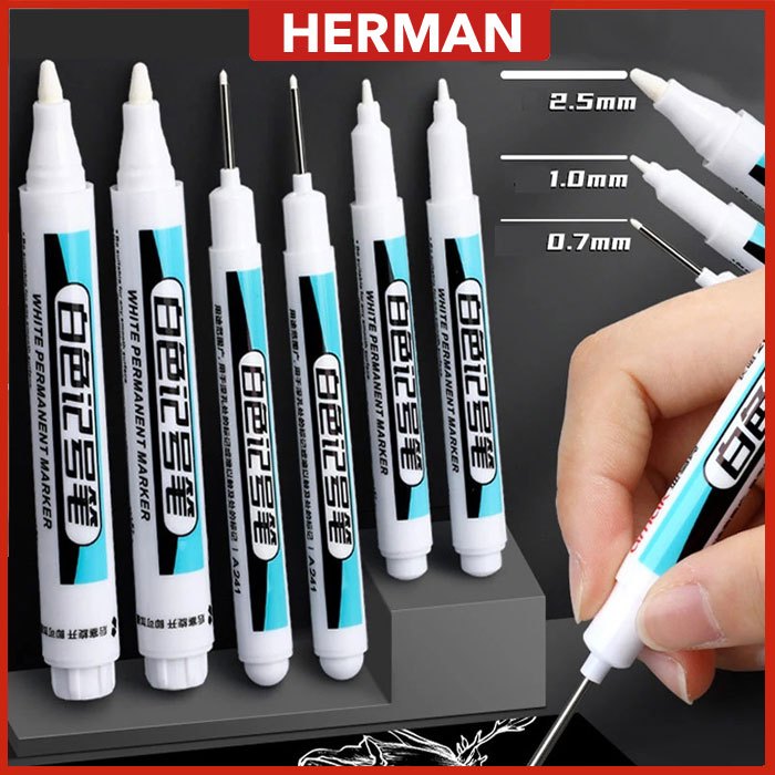 1PC Permanent Oily White Markers Pen Waterproof Tire Painting  Graffiti Environmental Gel Pens Notebook