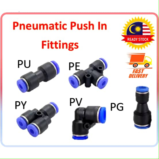 Pneumatic Fittings PU PE PY PV PG Plastic Connector for Air Hose Tube ...