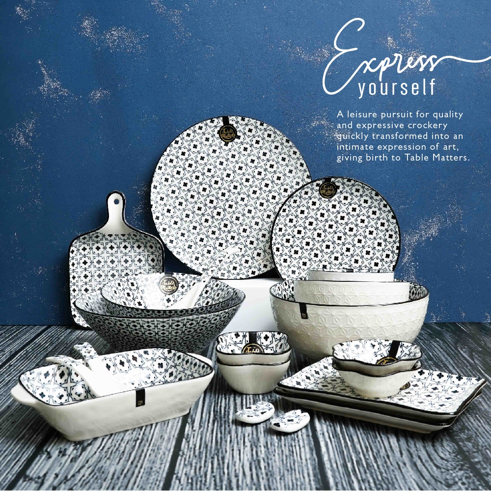 Table Matters - Crisscross Blue Collection - Plates | Bowls | Saucer ...