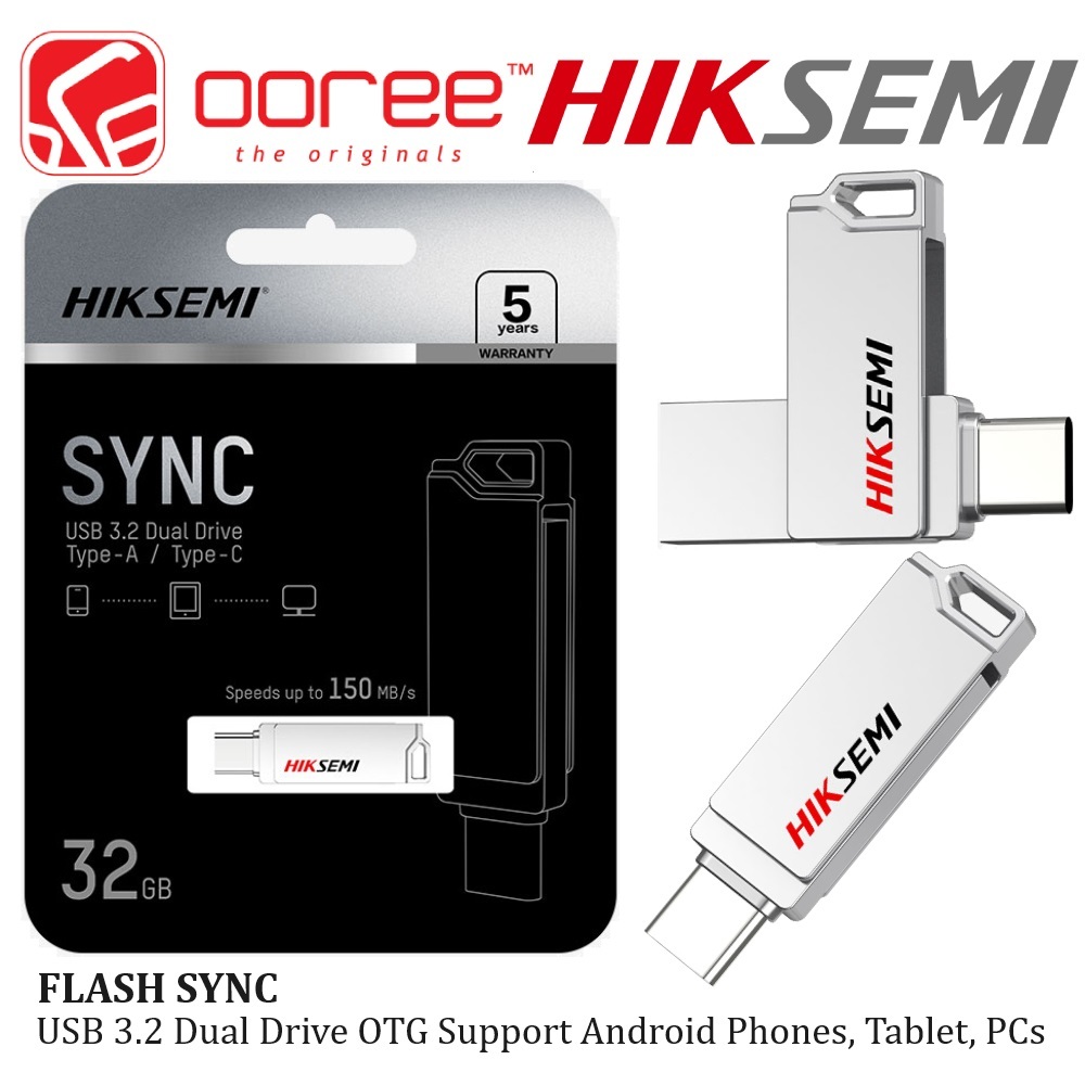 HIKSEMI FLASH SYNC E327C USB3.2 DUAL DRIVE OTG DUAL INTERFACE WITH TYPE ...